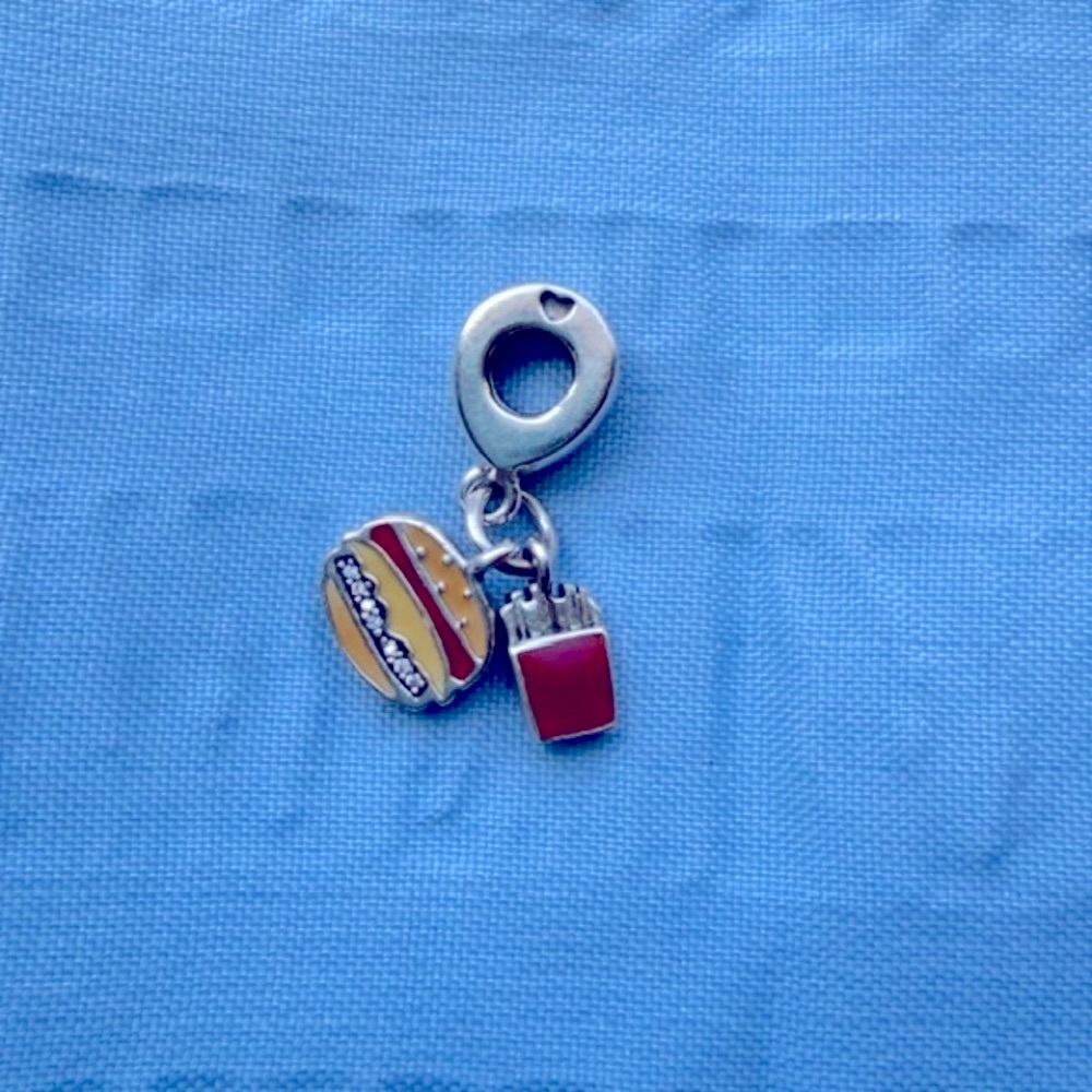 Pandora 925 Silver Burger & Fries Charm